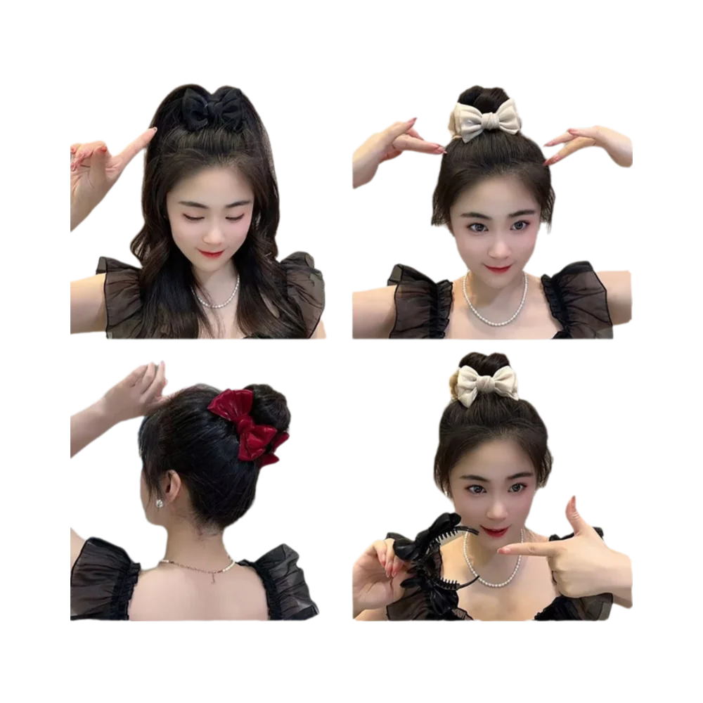 

Bow Hair Clamp Back Head Hair Accessories Hair Clip Pastoral Style Hairpin Women Girls