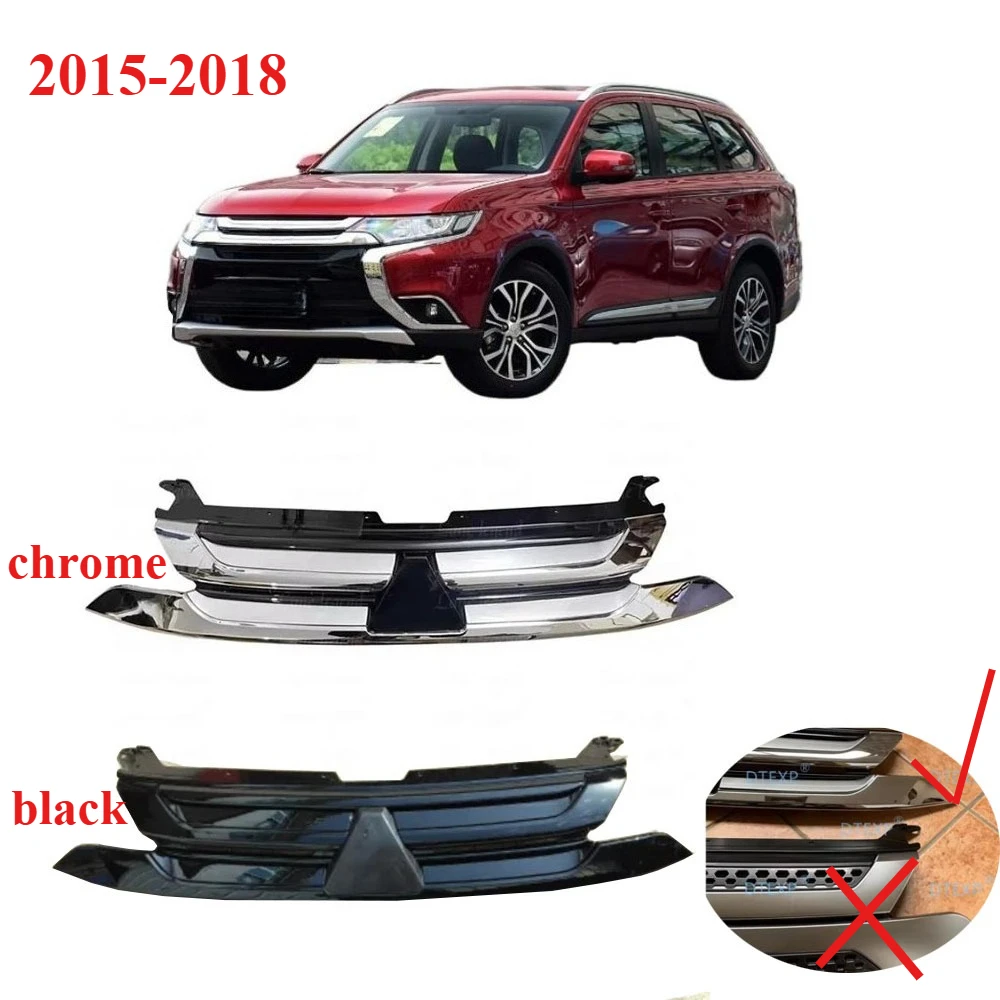 7450B593 Balck or Chrome Front Bumper Net for Outlander GF GG 2015-2021 Grille for Airtrek Protect Decoration Board Moulding