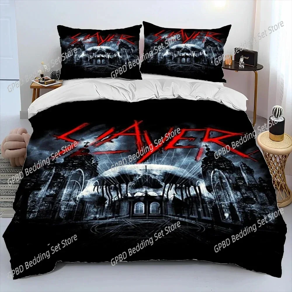 Slayer Heavy Metal Band Music 3D Duvet Cover Bedding Set Comforter Linen Pillowcases Home Decor Single Double Twin King Queen