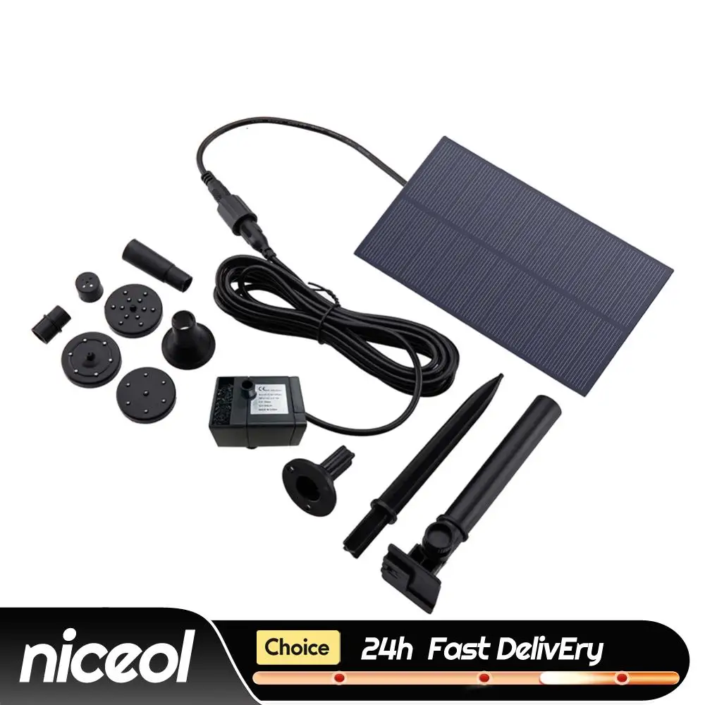 5W 5V Fountain Panel Pump Garden Decoration with Stake Solar Panel Pump Watering System Energy Saving 180L/h Kits for Fish Tank
