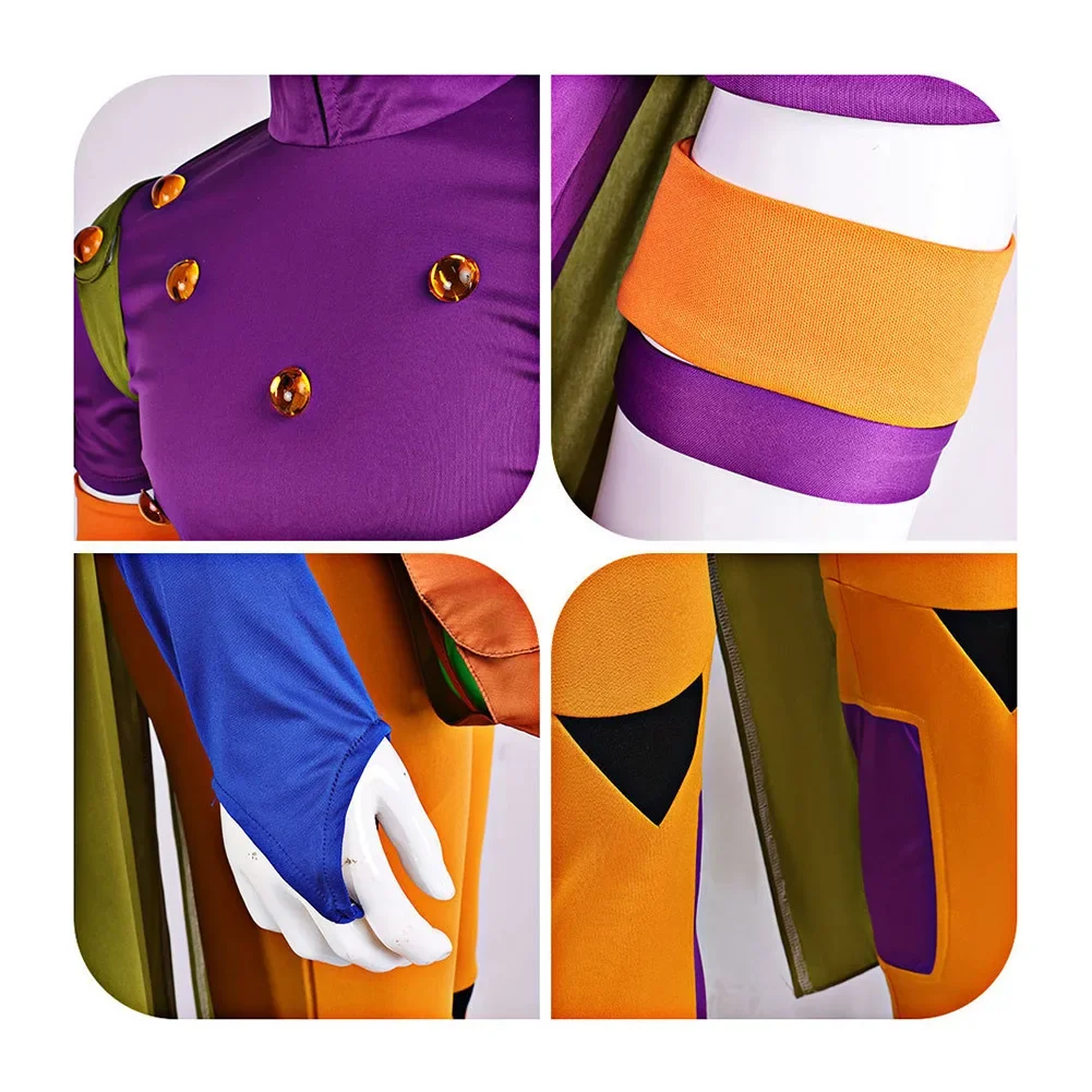 Anime Gyro Zeppeli Cosplay-Kostüm für Männer, Komplette Uniform mit Umhang, Inspiriert von JoJo's Bizarre Adventure, für Halloween und Karneval – Detail 9