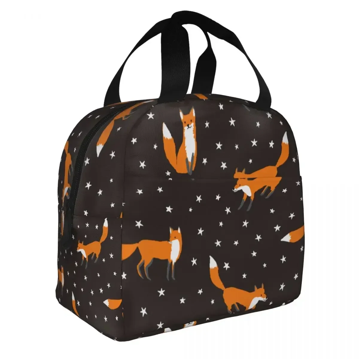 Lunch Bag for Women Kids Christmas Forest Fox Animals Stars Thermal Cooler Portable Picnic Travel Oxford Tote Bento Pouch