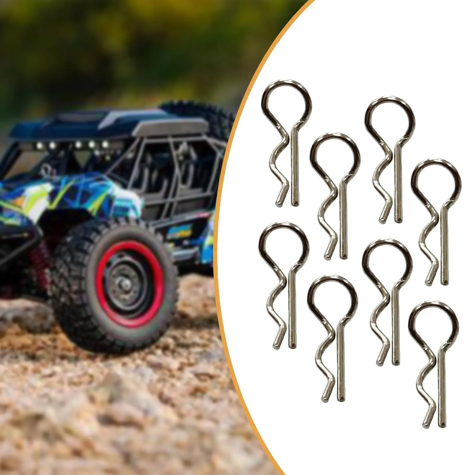 8 Pieces RC Body Shell Clips Replacement Universal Lightweight R Pins for 18103Pro 16101Pro 16301 16102 1:16 1:18 Scale