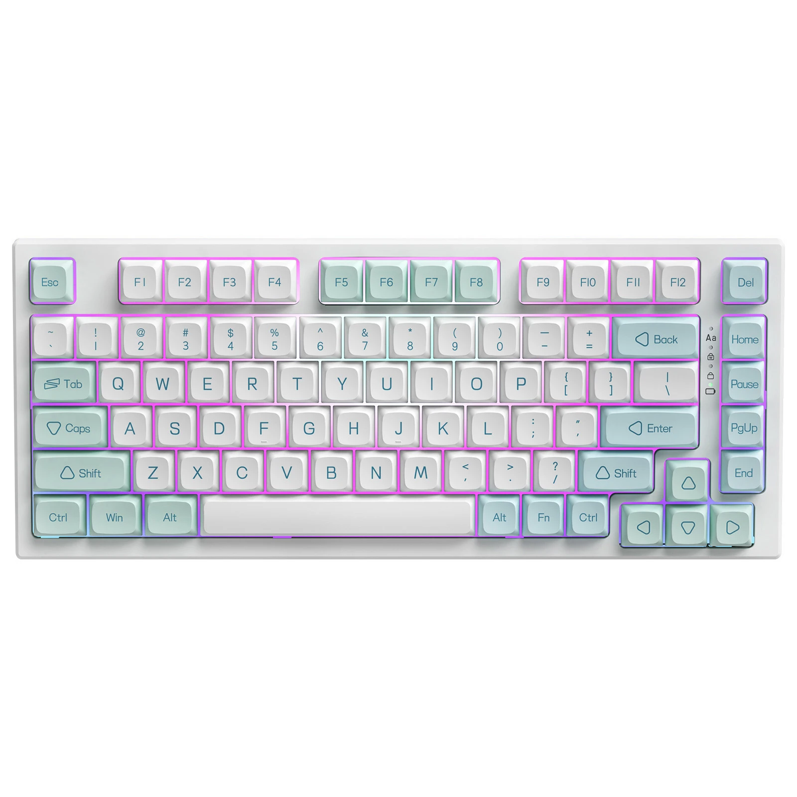 

YUNZII YZ75 Pro Mint 75% Hot Swappable Wireless Gaming Mechanical Keyboard, RGB Backlights with Acrylic Badge, BT5.0/2.4G/USB-C