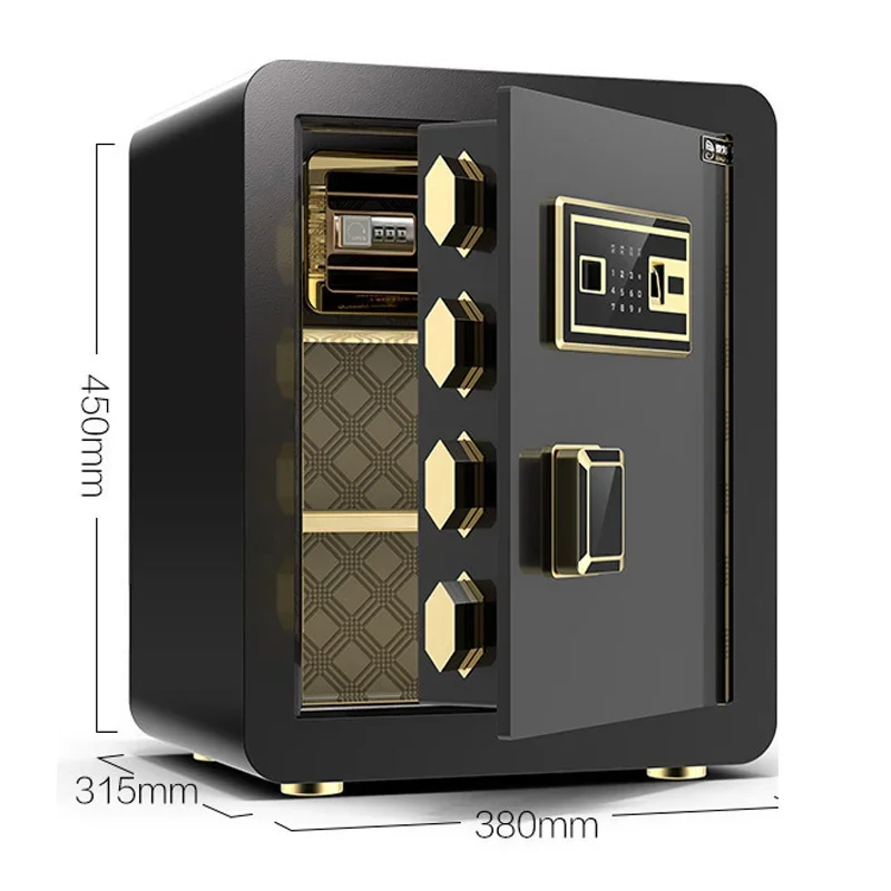 Hot Selling Double Insurance Anti-theft Storage Cabinet  Password Fingerprint Lock  Safe Deposit Box for Money Home Hotel Bank