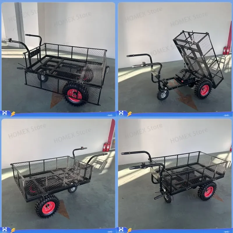 Mini Dumper Truck Electric Wheelbarrow Garden Cart Heavy Duty Tipper Loader for Farm Construction Soil Sand Transport Tool