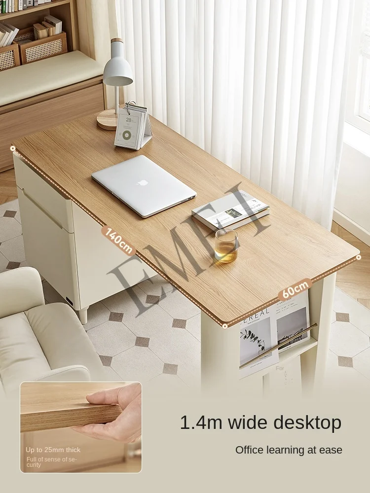 Home Log Cream Wind Reading Learning Office Study Book Computer Desk