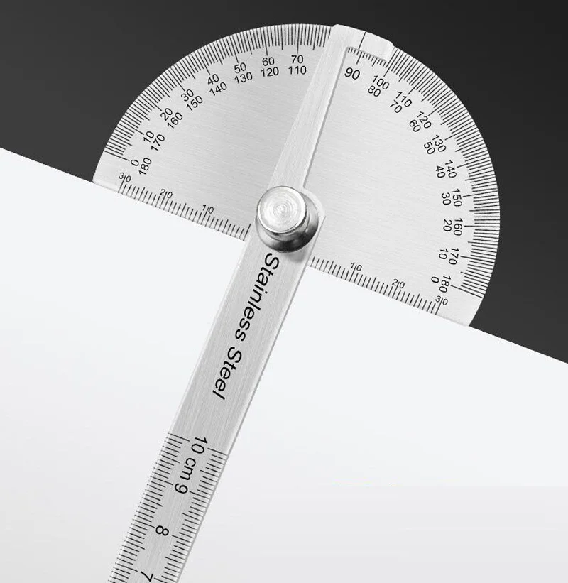 180 Degree Adjustable Protractor Metal Angle Gauge Round Head Finder Goniometer Tools Rotary Caliper Measuring Ruler 100/150mm