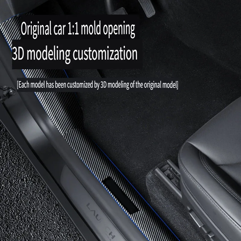 10Pc For Tesla Model Y Juniper 2025 2026 Front Rear Door Sill Protector Threshold Strip Anti-kick Guard Panel Waterproof Pad