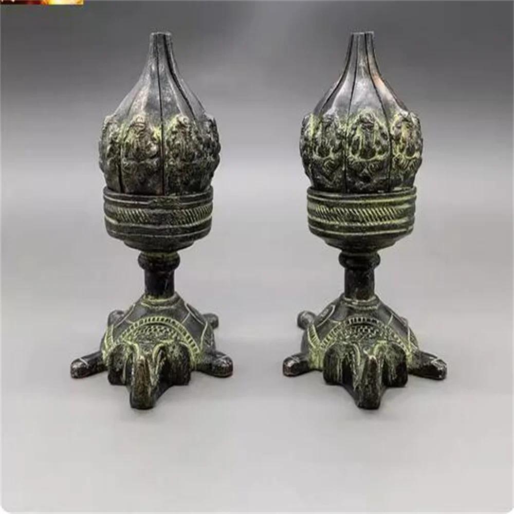 

Antique Miscellaneous Vintage Old Bronze Ware Lotus Lamp Lampstand French Lotus Lamp Hand Lotus Lamp Imitation Bronze Crafts Who