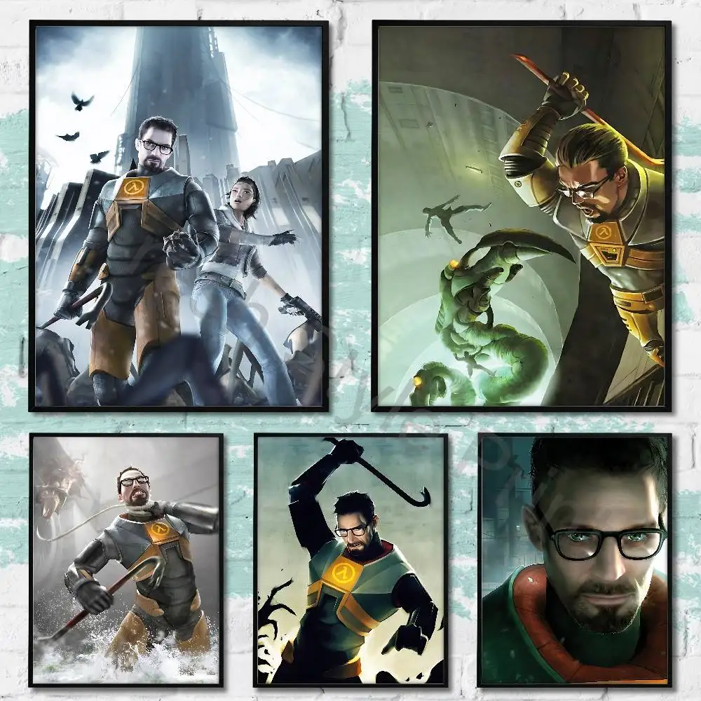 

Game H-Half-L-Life 2 Poster Waterproof HD Wall Art Decal Self-Adhesive Aesthetic Decor For Home Living
