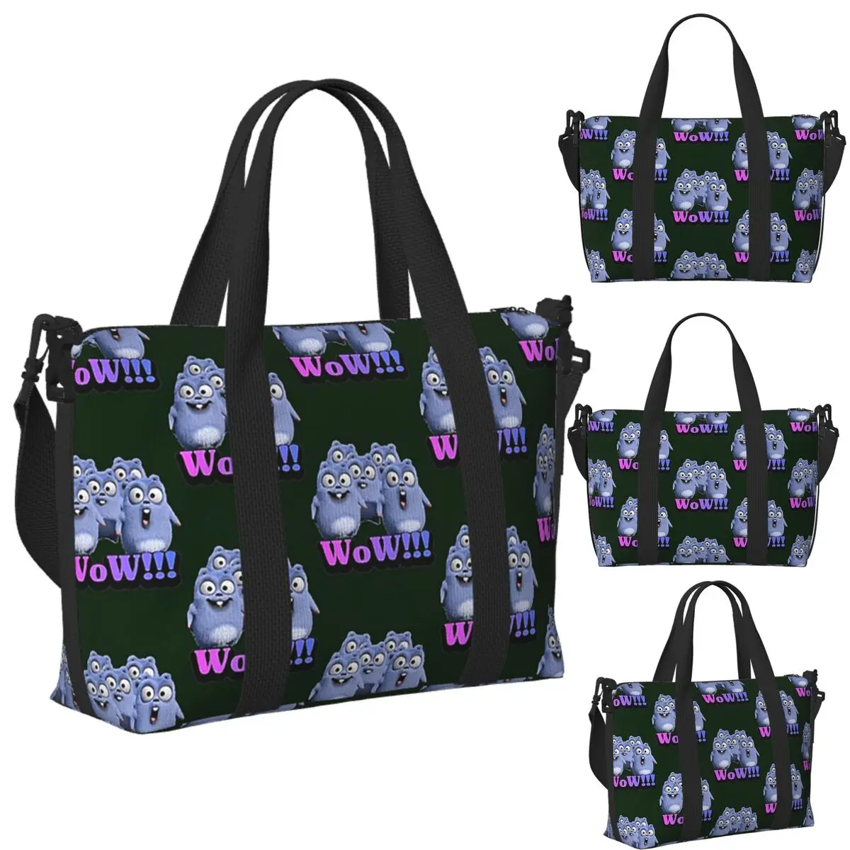 

Custom Grizzy And The Lemmings Beach Travel Bag Large Capacity Tote Bags for Gym Sport Women Shopping Duffle Shoulder Bag