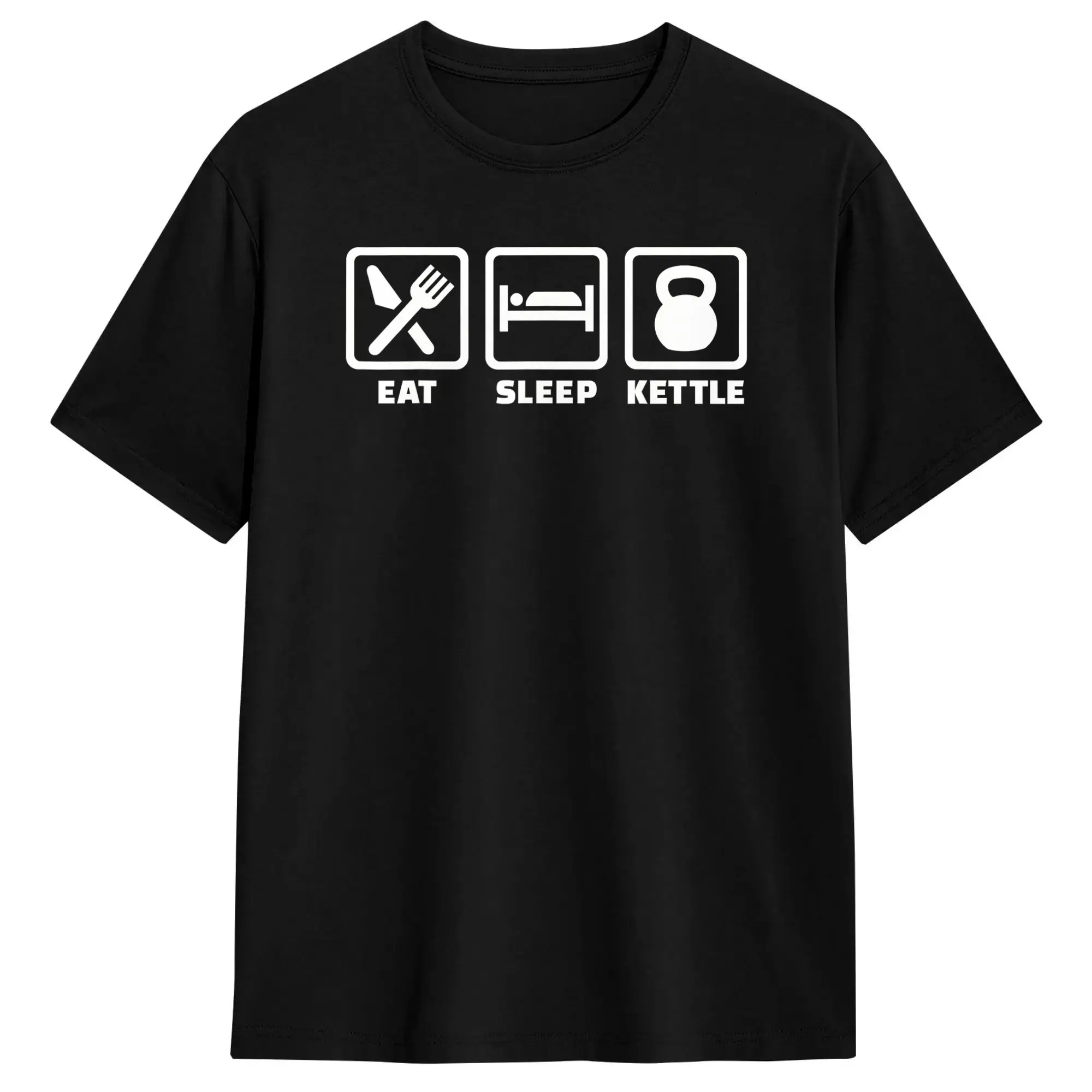 Eat sleep kettle kettlebell T Shirt Summer  Aesthetic T-Shirts 100% Cotton Popular Tshirt For Male Printed Clothing