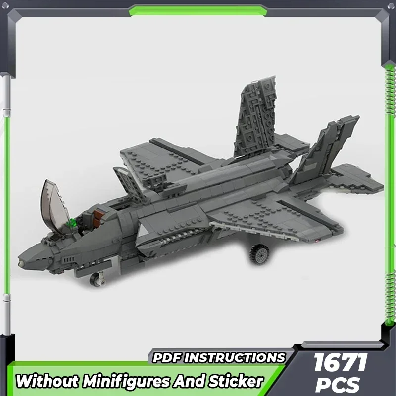 Bloques de construcción Moc modelo militar F-35 B variante relámpago II lutador tecnología bloques regalos juguetes para niños DIY conjunto de montaje