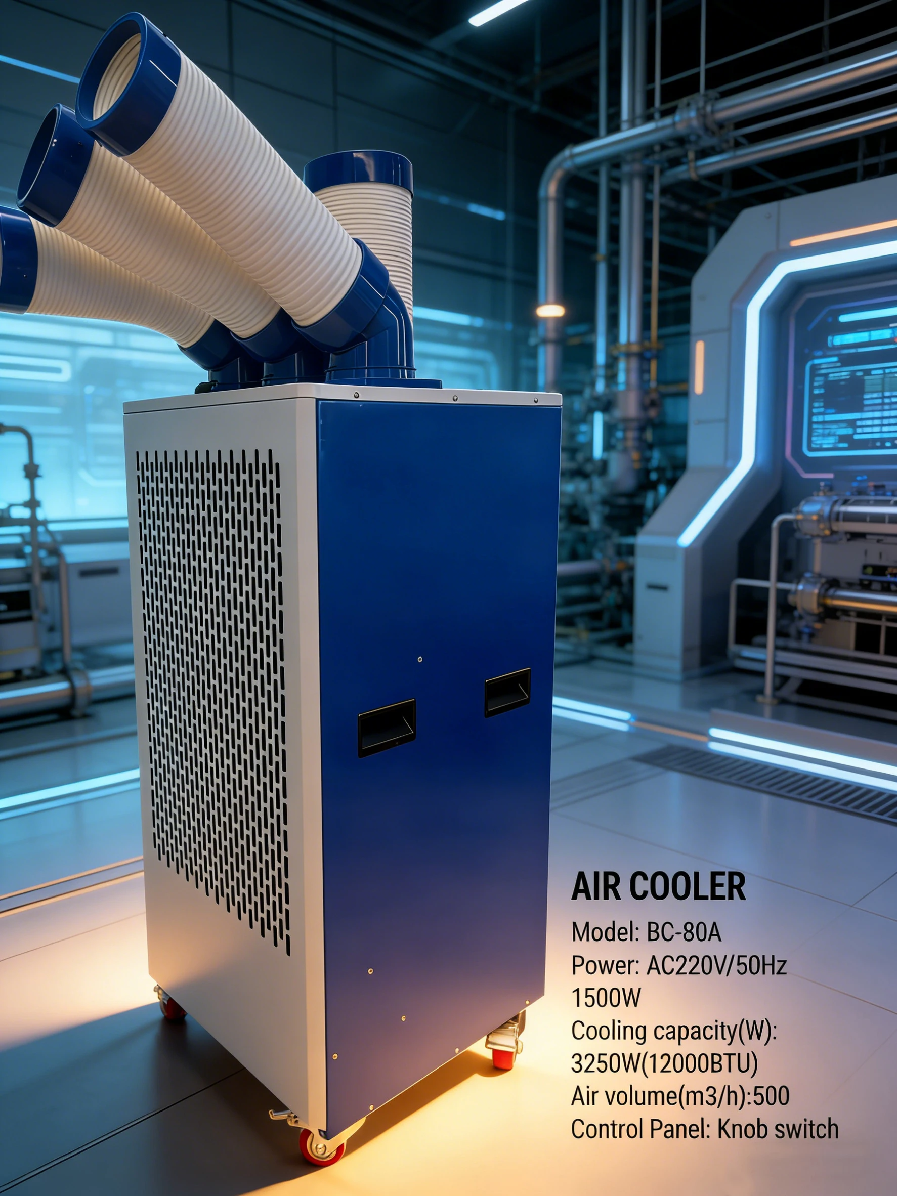 5300BTU Air Conditioner Floor-Standing Mobile Refrigeration Integrated Cooling for Workshop Factory