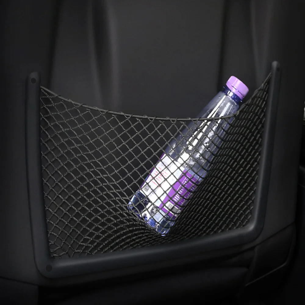 Car Interior Accessories For Audi A4 B8 A5 Q3 A3 A6 C7 Q5 B9 Q7 Rear Seat Back String Net Mesh Storage Pocket Auto Organizer