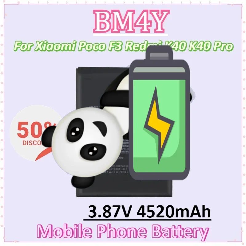 

BM4Y 3.87V 4520mAh Mobile Phone Battery for Xiaomi Poco F3 Redmi K40 K40 Pro High Quality Replacement Batteries