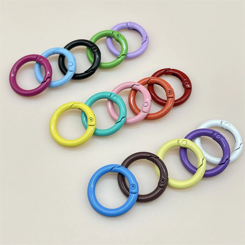 10pcs Color O Ring Spring Clasps Round Alloy Key Ring Openable Spring Buckle Hook For DIY Connector Jewelry Accessories