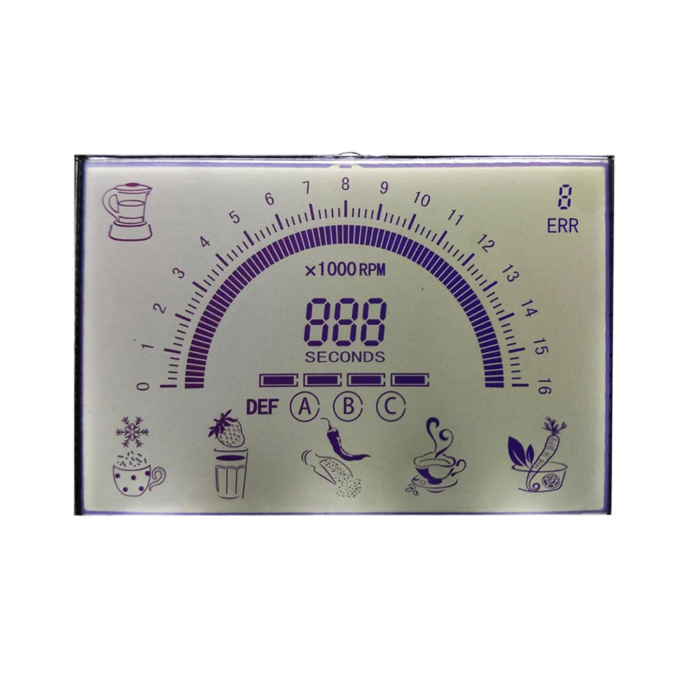 Customized LCD display screen, TN reflective segment code screen size, segment pen display factory