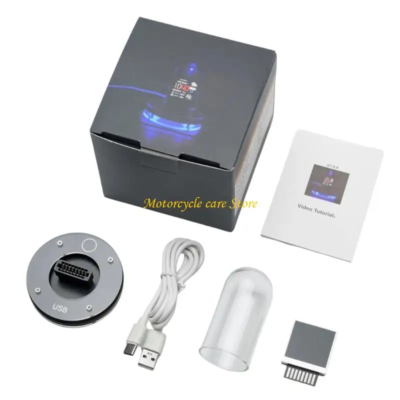 

U75F Multifunctional Desktop Clock Displays Weather Bitcoins Glow Effect for Yacht