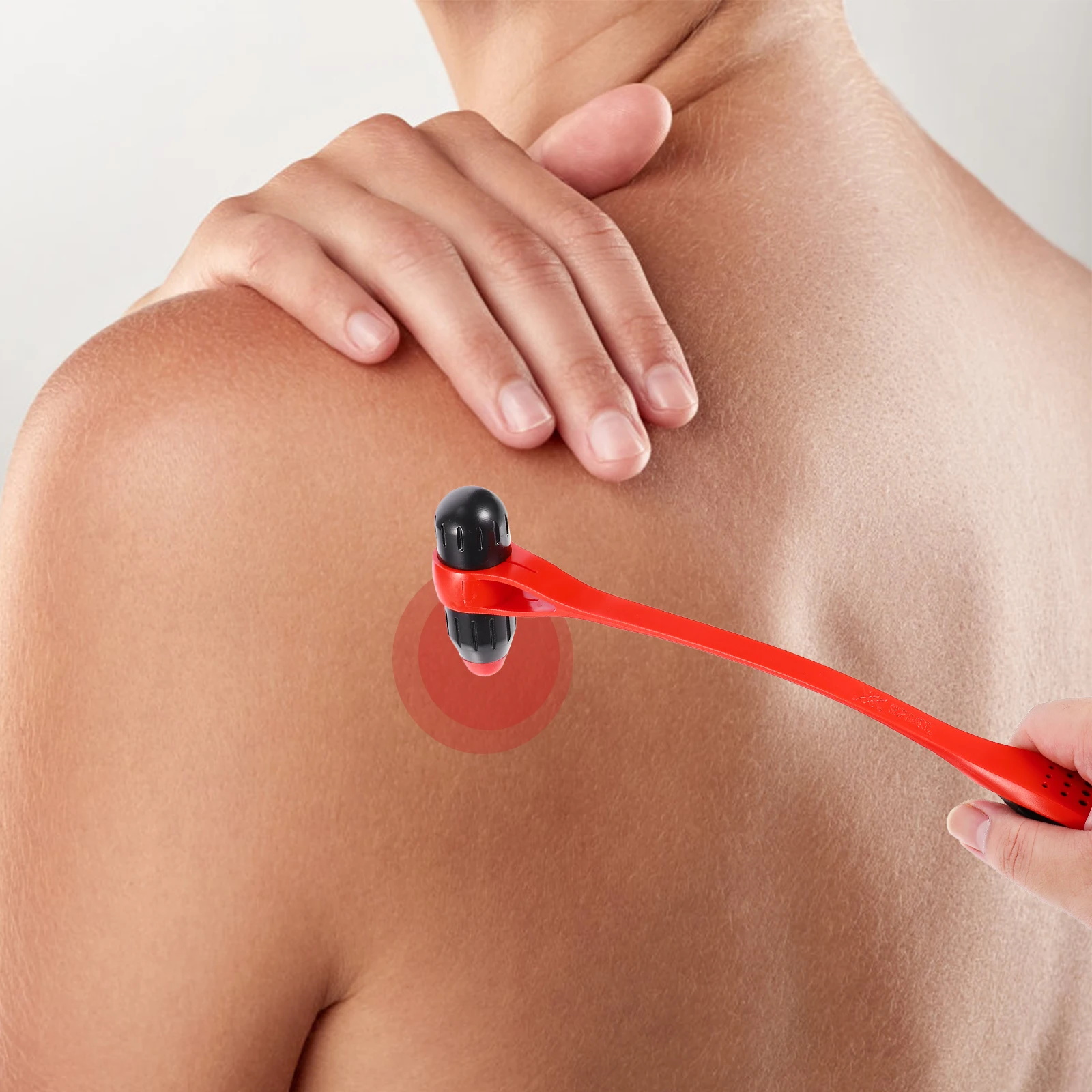 

Massage Hammer Silicone Head Ergonomic Long Handle For Neck Shoulder Muscle Relaxation Stress Relief Therapy