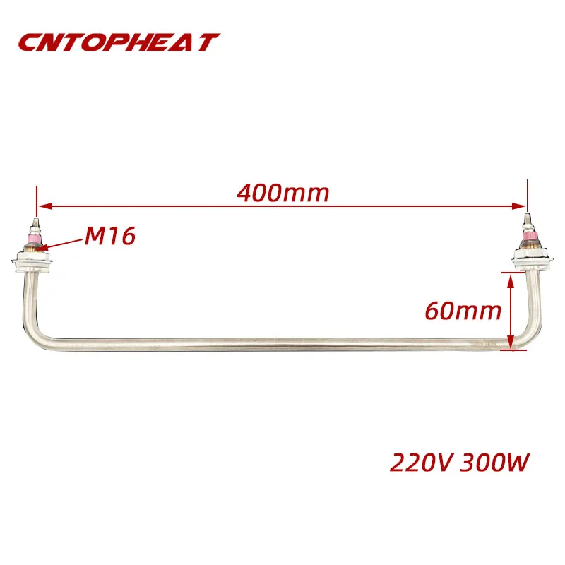 Stainless Steel U Type 220V 300W Electric Tubular Heater Dry Burning Hot Air Heating Element for Fermentation Box