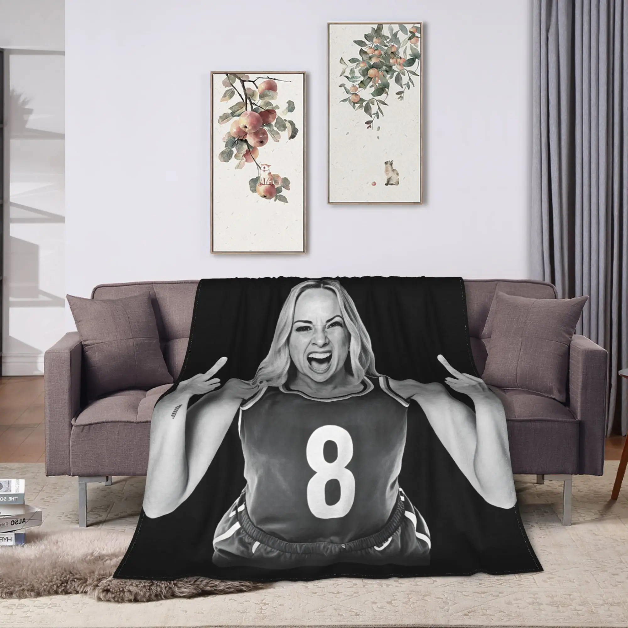 Sophie Cunningham Retro 70s Middle Finger Flannel Blanket Girls  Cozy Throw Blanket Spring Chair Bedspread Sofa Bed Cover