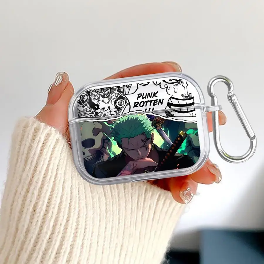 Clear Earphone Cases Cover Case For Airpods Pro2 Pro3 3 4 Pro 2 1 One Piece Anime Logo