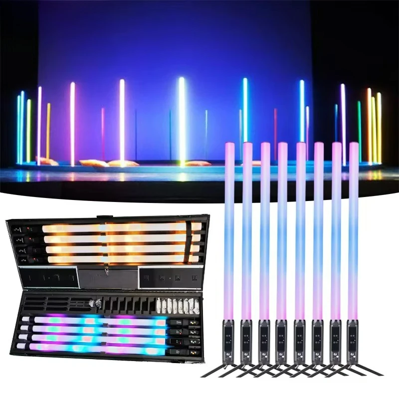 RGBWA Rechargeable LED Tube Light IP65 Waterproof 360° Wireless DMX Stage Lamp for DJ Club Event Lighting