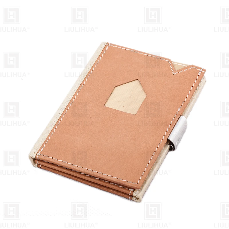 

LLH self created brand cowhide Mini Wallet anti degaussing anti-theft brush bank card cover RFID shielding anti NFC