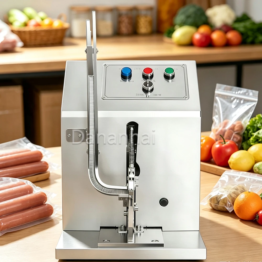 Vertical Aluminum Nail Tying Machine, Commercial Supermarket Plastic Bag Sealing Machine, Sausage Nailing Machine