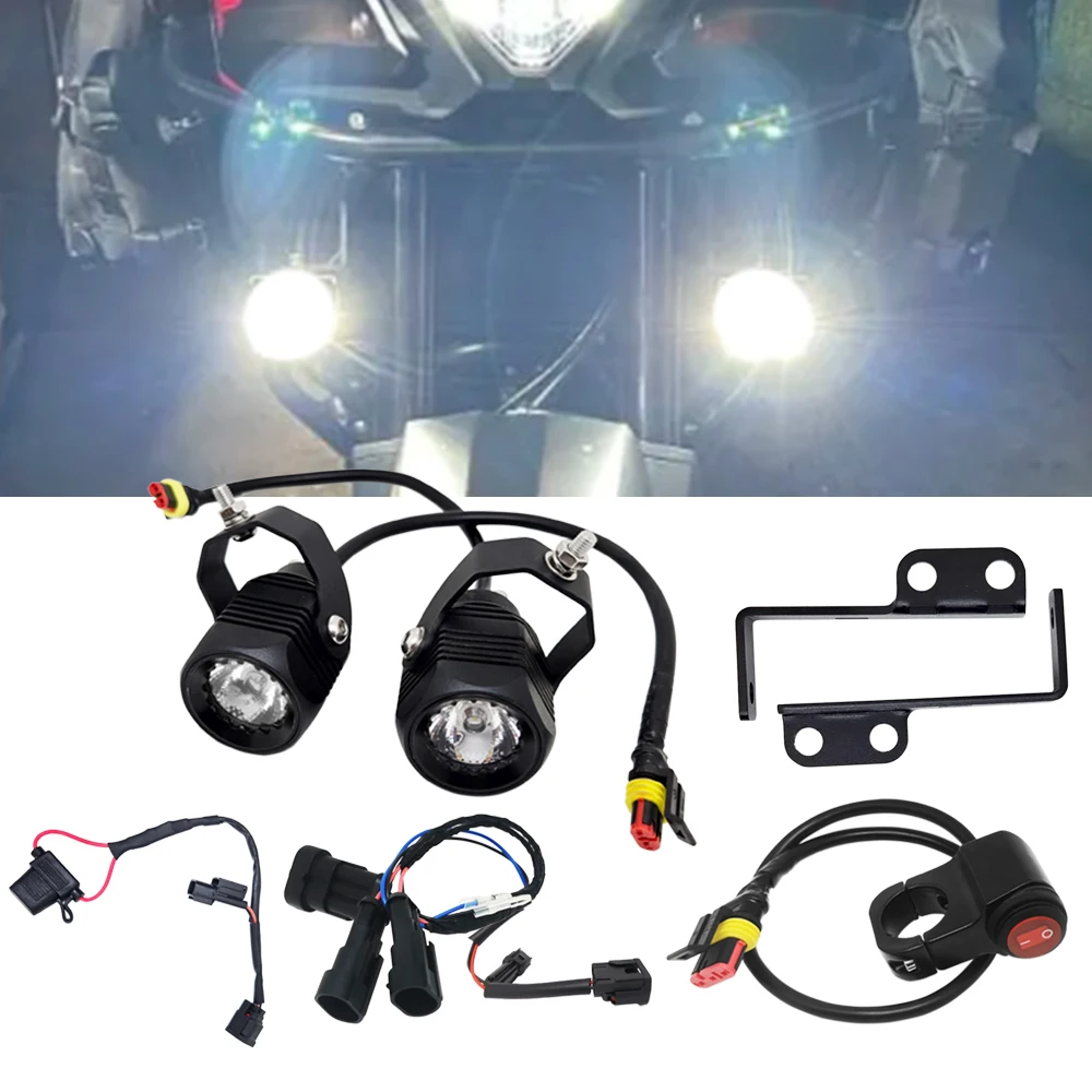

LED Auxiliary Light Kit w/Connector Fits Honda Transalp XL750