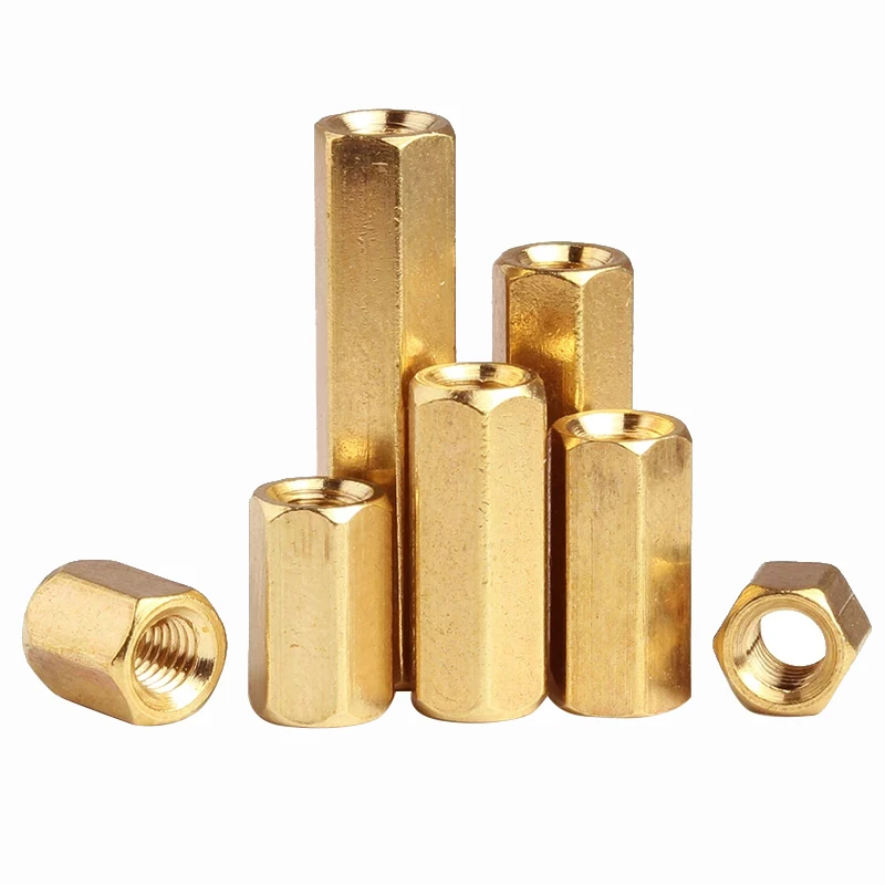 10pcs/lot Hex Female to Female M2 M2.5 M3 M4 M5  brass standoff spacer Hexagonal Stud Spacer Hollow Pillars Screw