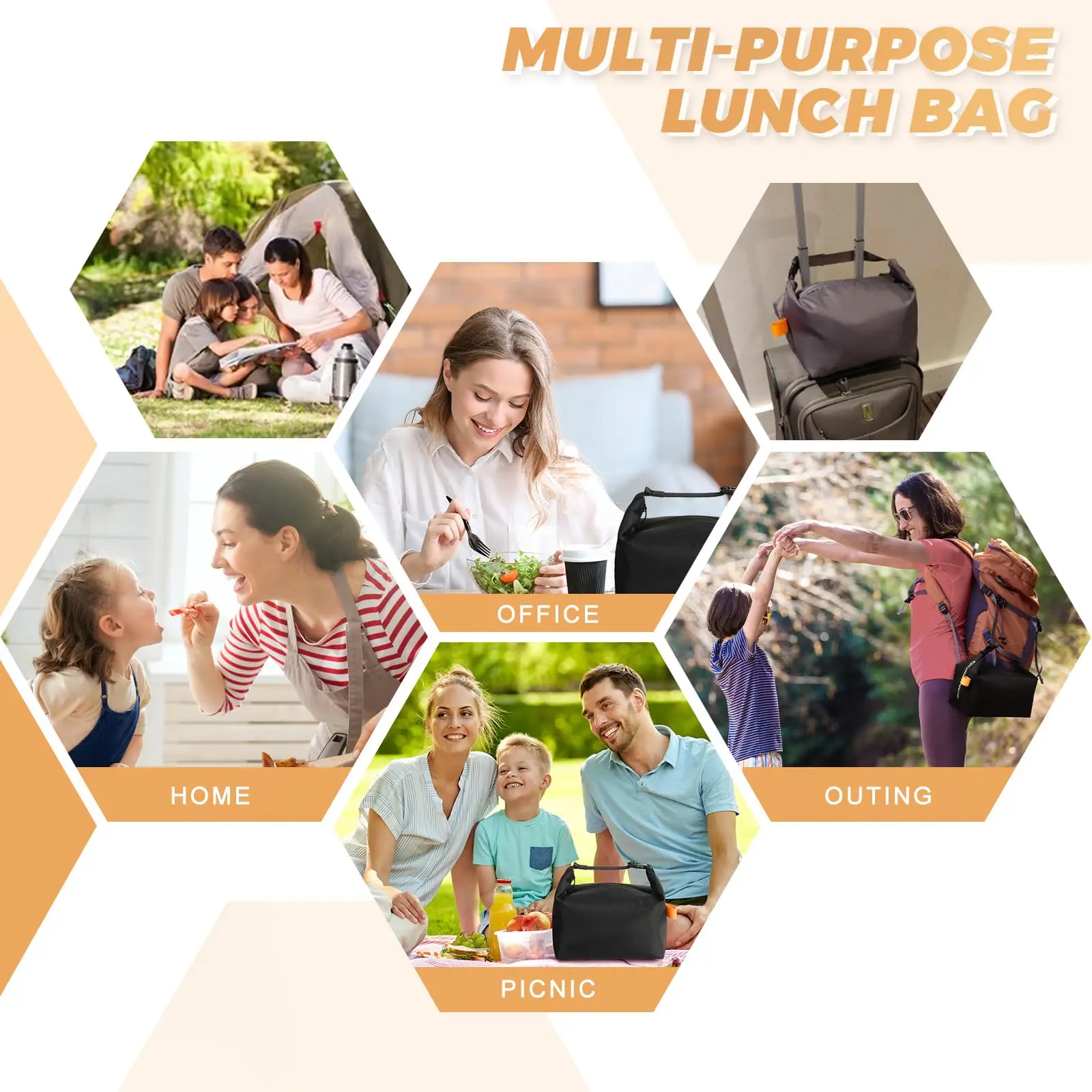 Lunch Bag for Women & Men Fresh Keep Lunch Box, High Capacity Reusable Lunch Tote Bags for Work, Office, Picnic, Travel