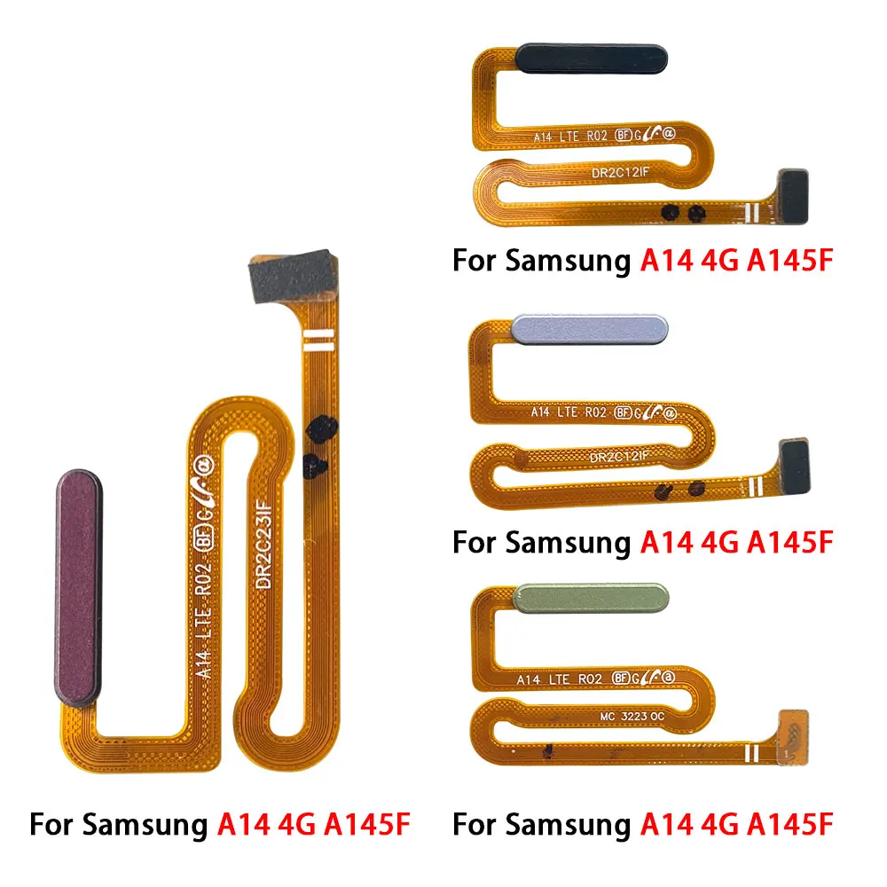 New For Samsung A14 4G A145F A145P / A14 5G A146B A146P Home Button Fingerprint Touch ID Sensor Flex Cable