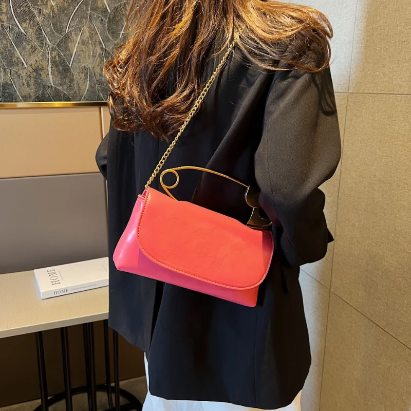 Clip Bag Personalized Paper Shoulder Handbag For Woman Trendy Versatile Crossbody Chain Handheld High-Quality Messenger Luxury