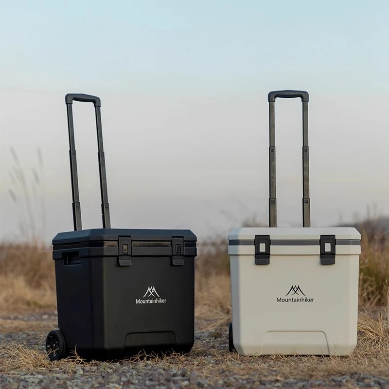 Изолированный портативный холодильник на колесах, герметичный вращающийся контейнер для хранения для кемпингового автомобиля, небольшой органайзер для холодильника для пикника