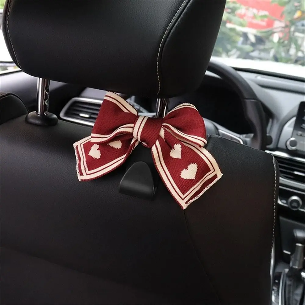 

Durable Vehicle Headrest Car Seat Back Hooks Knitting Bowknot Universal Organizer Storage Hanger Car Accessories for Women