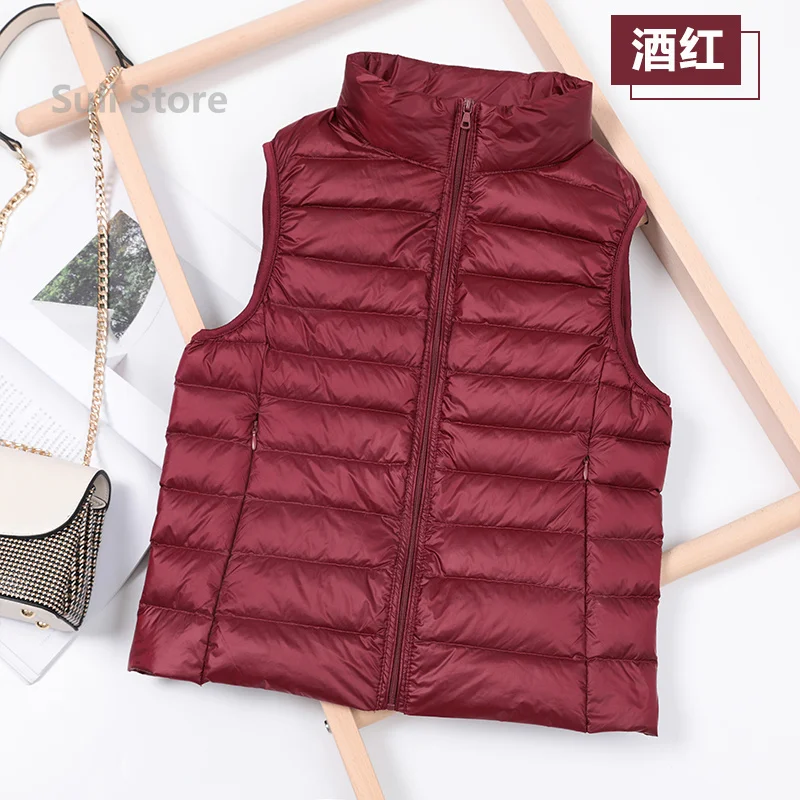 2025 White Duck Down Jacket Women Vest Autumn Winter Sleeveless Waistcoat Warm Lightweight Puffer Jacket Female Tops Outwear 8XL