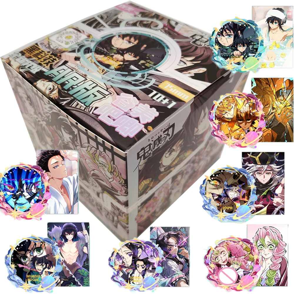 

Demon Slayer Anime Celebrity Periphery Relief Luminous Badge Cartoon Craftsmanship Fashion Laser Cards Bag Accessories Fun Gifts