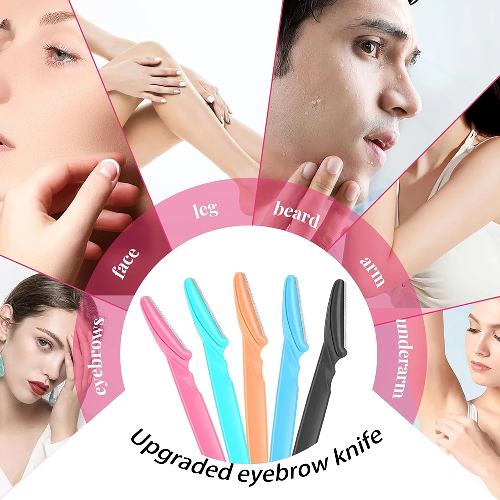16PCS มีดโกนคิ้ว Face มีดโกนสําหรับสตรีและผู้ชายอเนกประสงค์ Eyebrow Trimmer เครื่องมือกําจัดขนบนใบหน้า Dermaplaning เครื่องมือ