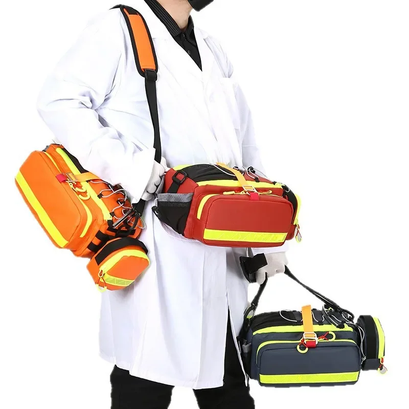 Waterproof Emergency Medical Pouch Waist Crossbody Life Monitoring Single Soldier Disposal Color Code Indication First Aid Kit