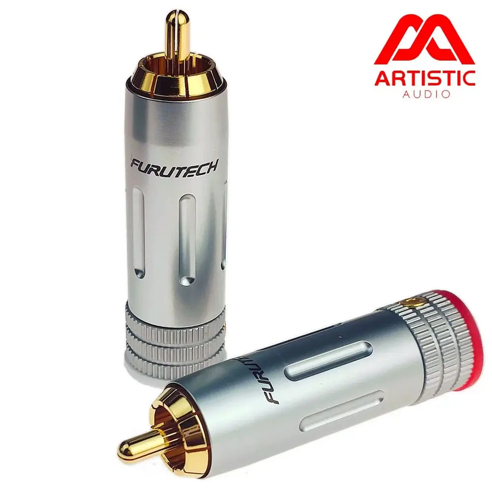Furutech FP-160G Bronze 24K Gold Plated RCA Plug Alpha Eutectic Brass HiFi Audiophile Lotus Connector