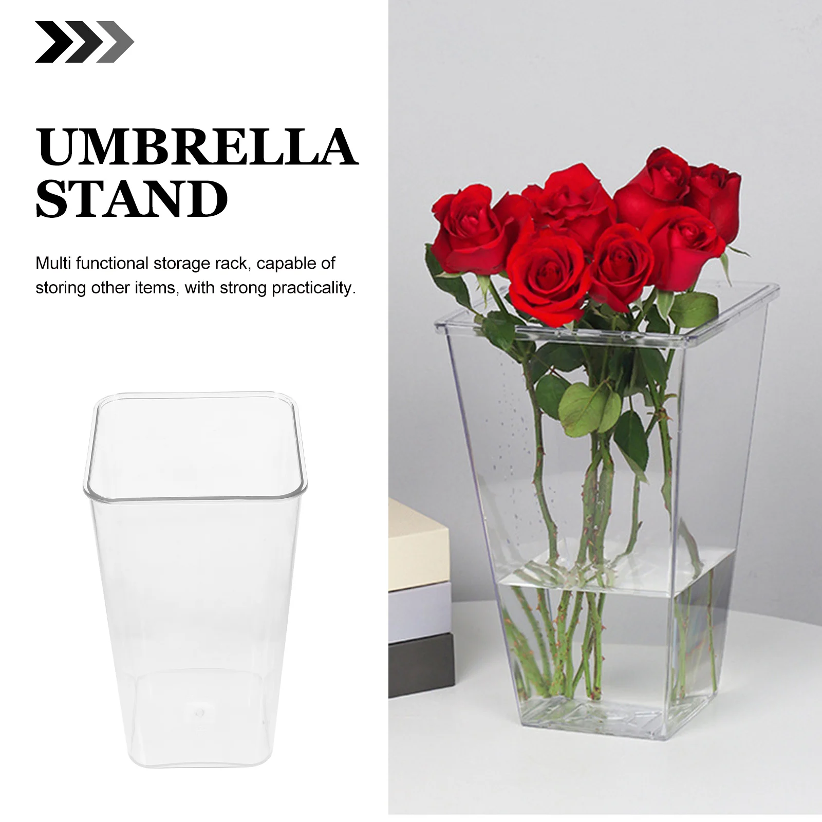 

Umbrella Stand Clear Pet Umbrella Holder Entryway Organizer Large Capacity Storage Bucket Walking Stick Rack Home Office