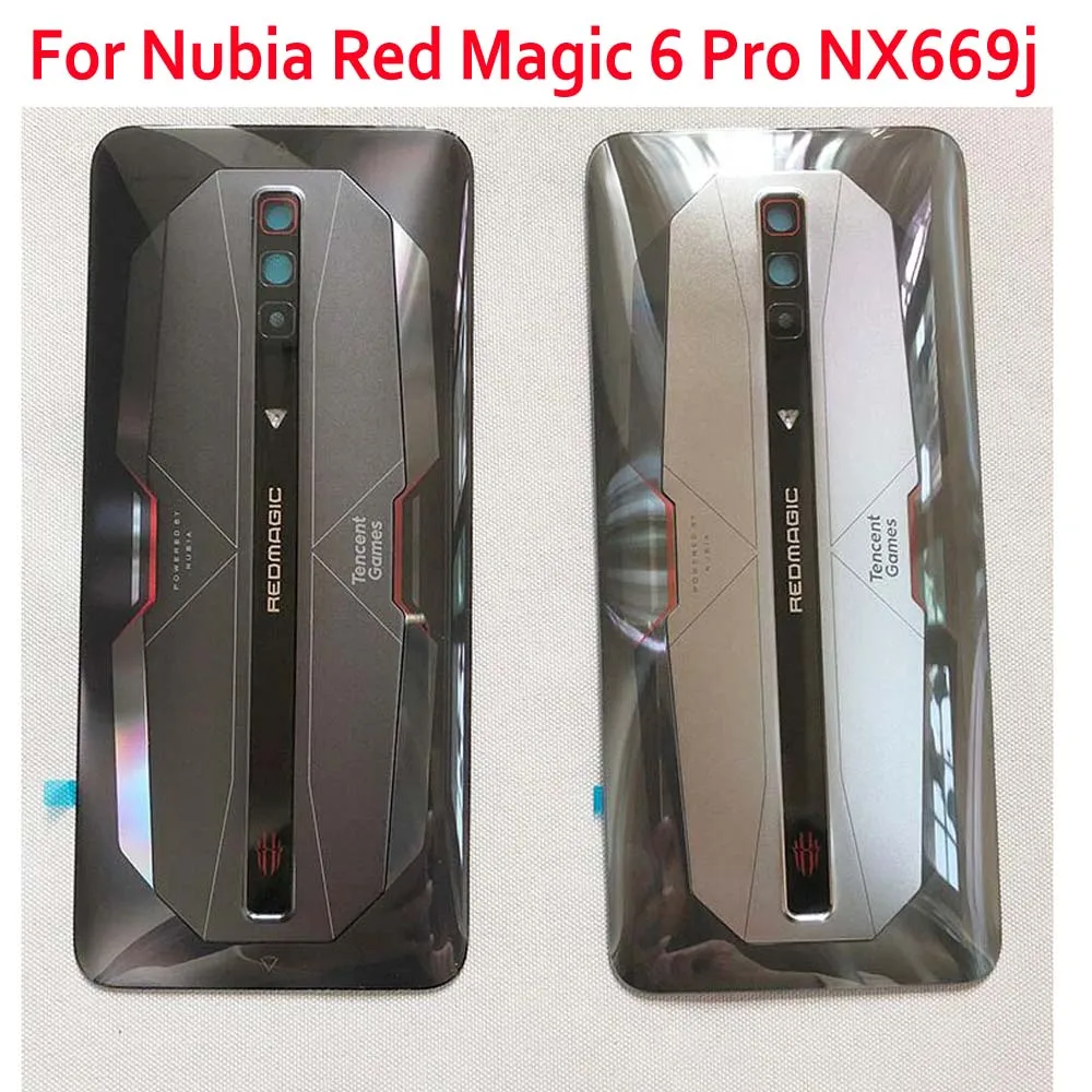 Original Battery Back Cover Housing Door Lid For ZTE Nubia Red Magic 6 Pro NX669j Rear Case with Camera Glass Lens Phone Shell