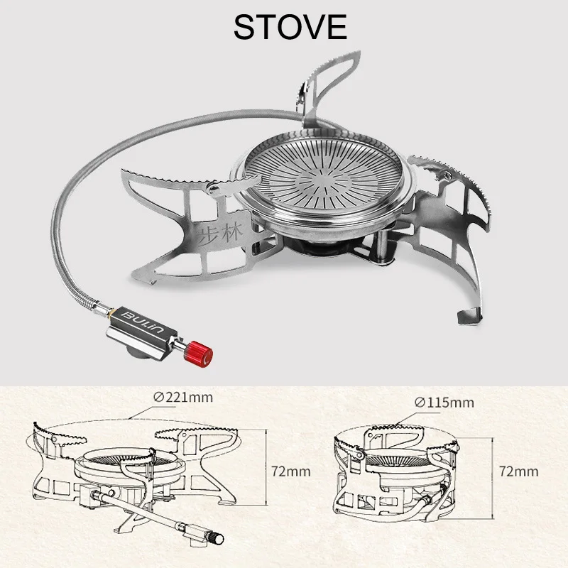 Imagem -05 - Bulin-outdoor Folding Cooking Cookware Split Gás Furnace Fogão para Camping Caminhadas Piquenique