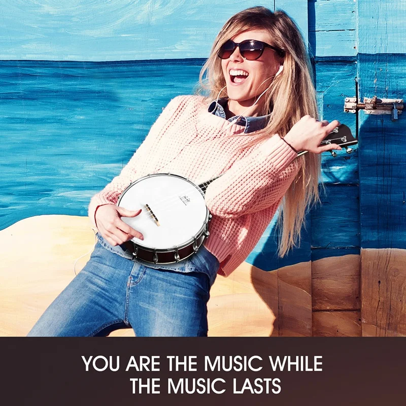26 Inch 20 Frets 12 Brackets Mini Size Beginner Banjo Music Instrument 4 Nylon Mahogany High-gloss White ABS Die-cast BJUK-4S