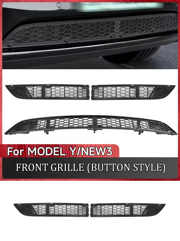 For Tesla Model Y/3 Car Bumper Insect Screen Removable PC Alloy Material Car Bumper Anti Insect Net New Upgrade Exterior Parts