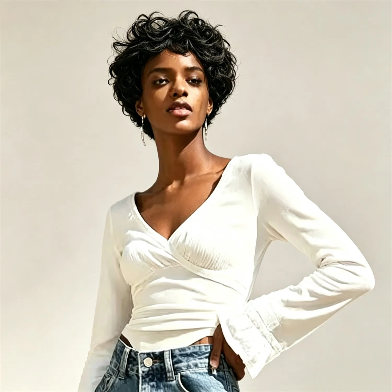 Short Curly Bob Wig 8 Inch 1B Natural Black 150g Heat Resistant Synthetic Wig For Women