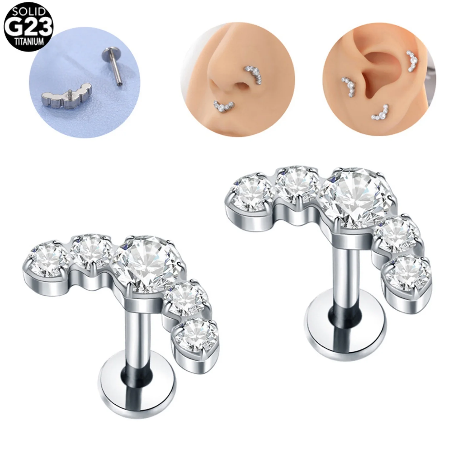 1/5PCS Titanium Ear…